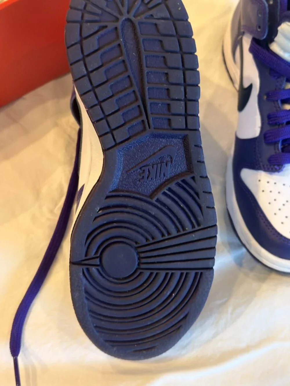 Nike Dunk High GS Midnight Navy White Sneakers 4Y Women 5.5 Grade School